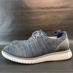 Cole Haan Zerogrand Eon Mens size 9 Knit Wingtip Oxford Blue Grey Dress Shoes